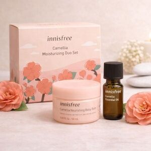 NEW Innisfree Camellia Moisturizing Duo Set Korean Skincare Gift (2PC) Balm Oil